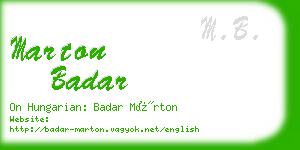 marton badar business card